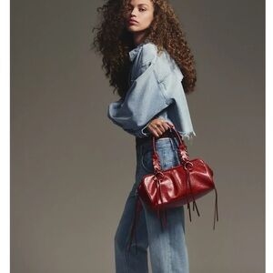 Zara Red Leather Shoulder Bag